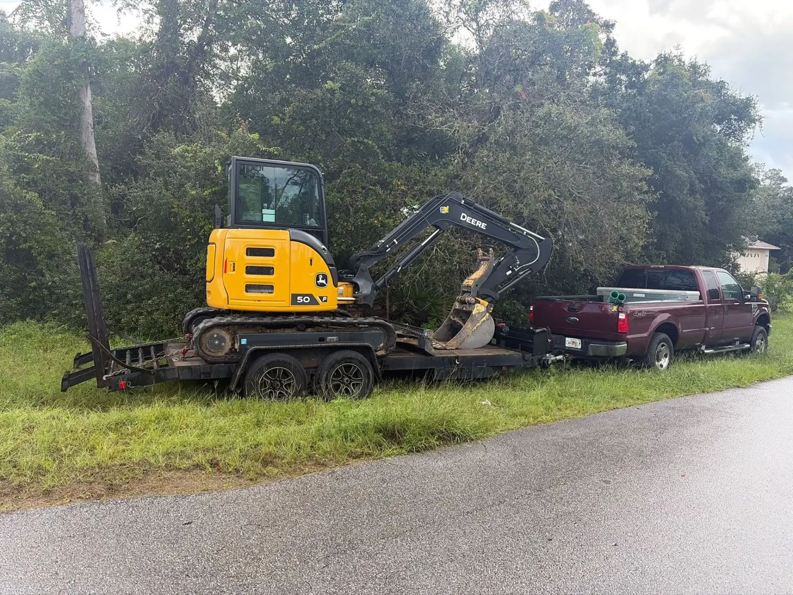 Equipment on trailer for rental in Ocala Florida